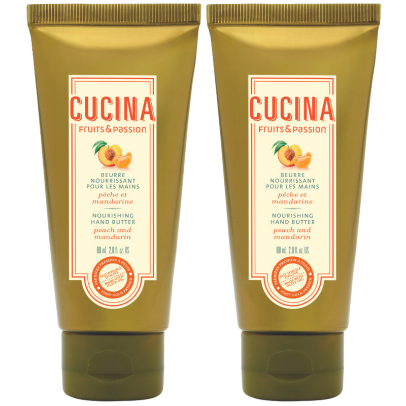 Fruits & Passion [Cucina] Peach and Mandarin Nourishing Hand Butter 2 Ounces - 2 pack