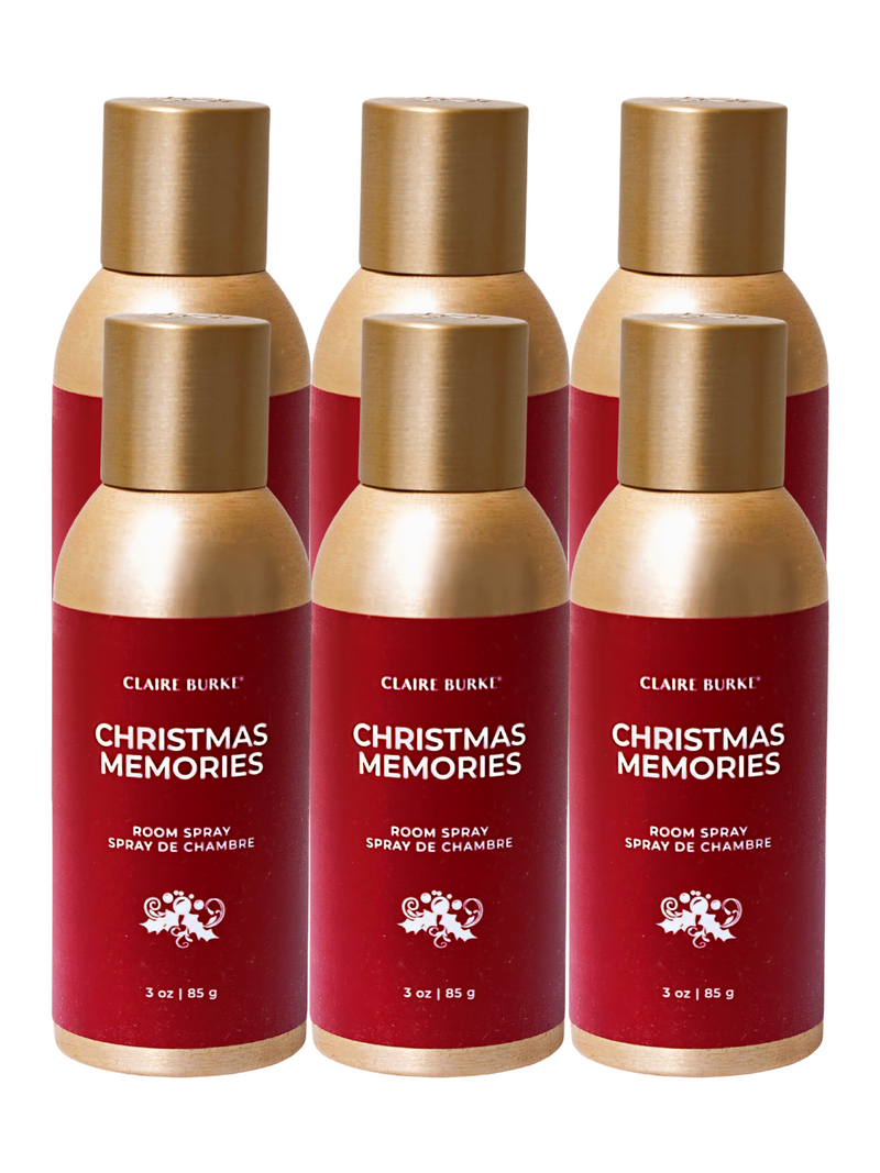 Claire Burke Christmas Memories Home Fragrance Spray 3 Ounces 6-Pack