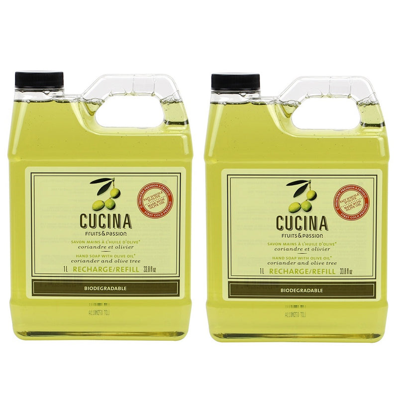 Fruits & Passion Cucina Olive and Coriander Hand Soap Refill 1 Liter - 2 pack