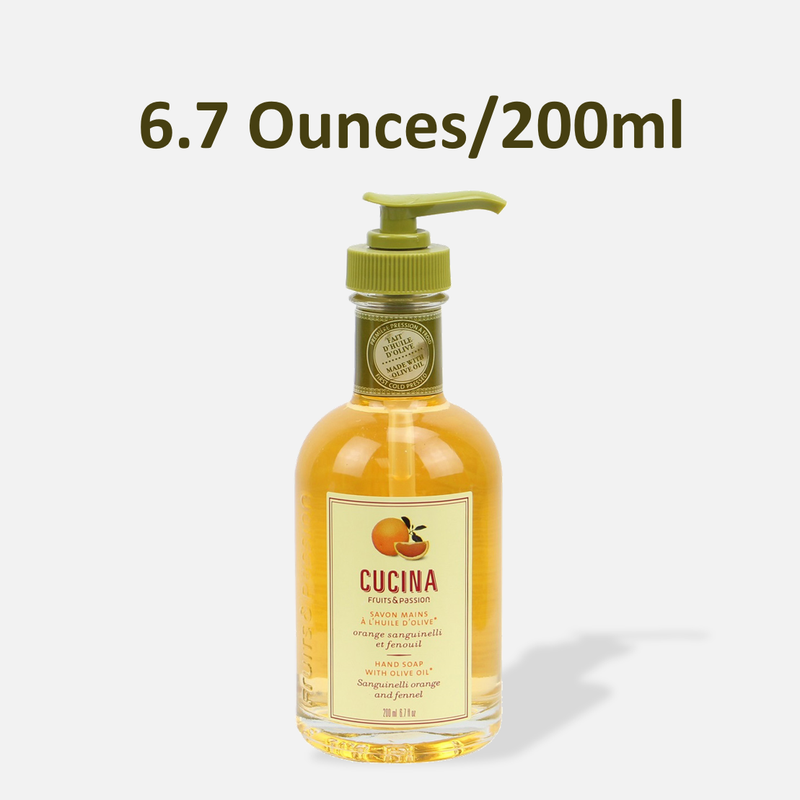 Fruits & Passion Cucina Sanguinelli Orange and Fennel Hand Soap - 6.7 Ounces Bottle