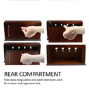 Decorebay Pecan Brown Wooden Multi-Device Charging Station and Valet