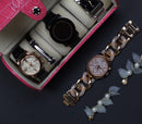 Decorebay PU Leather Roll Style Travel Watch & Cufflink Case