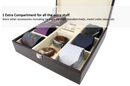Decorebay Handcrafted PU Crocodile Leather Tie and Cufflink Storage Box for Men