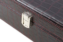 Decorebay Handcrafted PU Crocodile Leather Tie and Cufflink Storage Box for Men - Corner