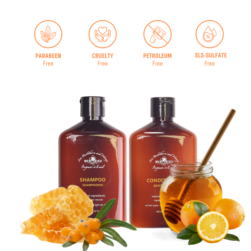Bee By The Sea Buckthorn and Honey Shampoo and Conditioner Set - 12 fl oz Each