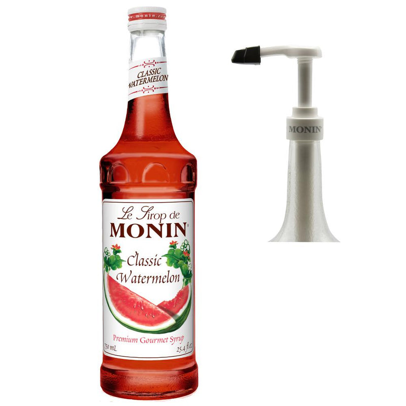 Monin Gluten-Free and Vegan Premium Watermelon Fruit Syrup with Pump 750 ml