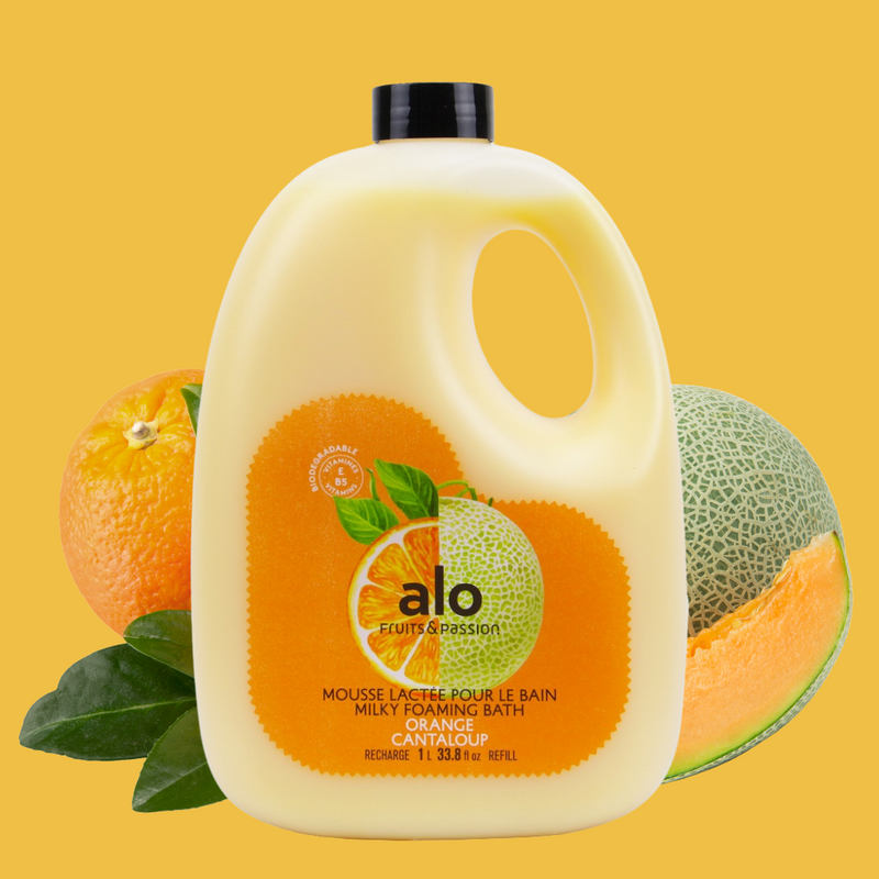Fruits & Passion Alo Orange Cantaloup Milky Foaming Bath Refill 1L-Front Description