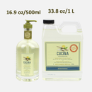 Fruits & Passion Cucina Sea Salt and Amalfi Lemon Hand Soap Bundle (16.9 Ounces + 33.8 Ounces)-Front Description