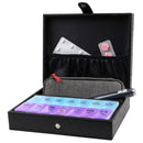 Decorebay Leather 7 Day AM/PM Pill Box and Organizer (Black)