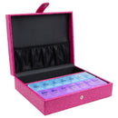 Decorebay Leather 7 Day AM/PM Pill Box and Organizer (Pink)