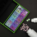 Decorebay Leather 7 Day AM/PM Pill Box and Organizer (Green)