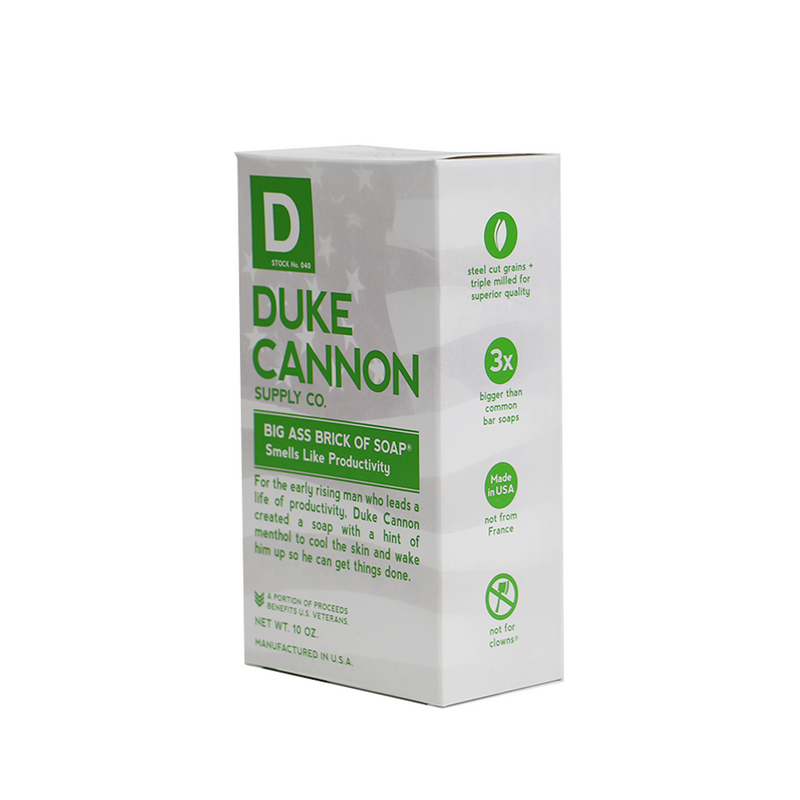 Duke Cannon Limited Edition WWII Productivity Big Brick of Bar Soap For Men 10 Ounces-Back Description