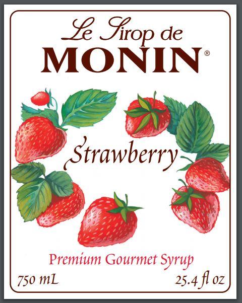 Monin  Gluten-Free, Vegan Premium Gourmet Strawberry Fruit Flavor Syrup 750ml-Front Description