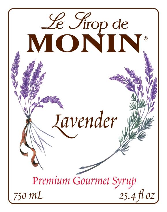 Monin Gluten Free, Vegan, Aromatic and Floral Lavender Syrup 750ml- Front Description