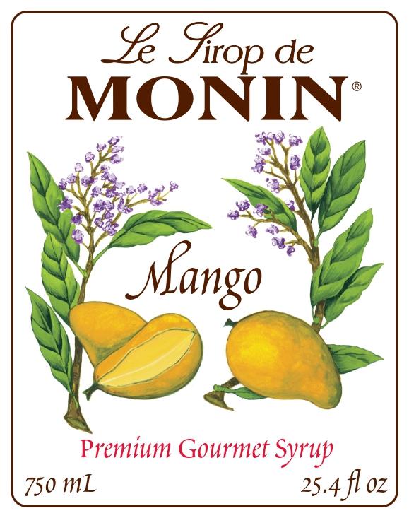 Monin Gluten-Free, Vegan Premium Mango Fruit Flavor Syrup 750ml -Front Description