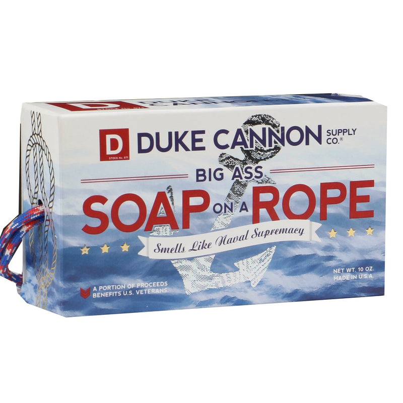Duke Cannon Big Ass Brick Mens Naval Supremacy Soap on a Rope, 10 Ounces-Front Description