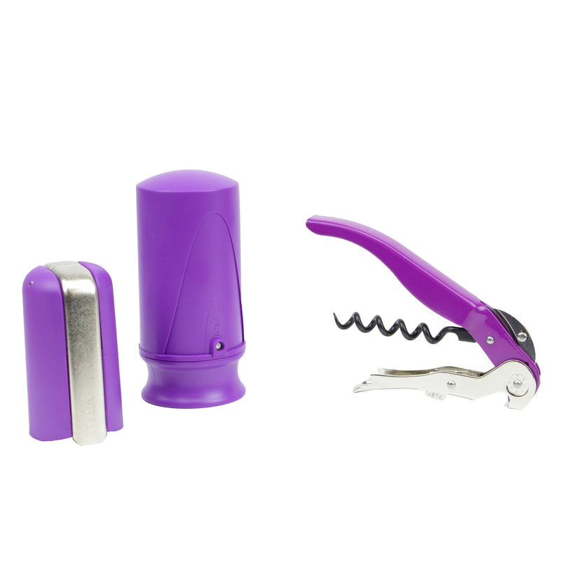 Pulltex Corkscrew, Wine Save and Champane Opener - Purple