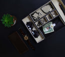 Decorebay Dark Brown PU Leather Valet Storage Tray