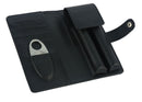Decorebay Cigar Case with Stainless Steel Cigar Cutter and Flask