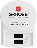 Skross Euro USB Travel Charger 1.302421 Dual Port (2 X A) - White