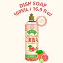 Cucina Fruits & Passion Dish Soap Dishwashing Detergent Refill – Pompelmo (Grapefruit), 500mL, Made in Canada