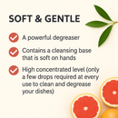 Cucina Fruits & Passion Dish Soap Dishwashing Detergent Refill – Pompelmo (Grapefruit), 500mL, Made in Canada