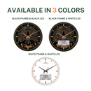 AzanClk Large Round Wall Automatic Athan Kaaba Muslim Prayer Clock for USA and Canada (Jet Black)