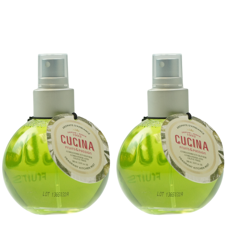 Fruits & Passion Cucina Coriander and Olive Tree Fragrant Kitchen Mist 100 ml - 2 Pack