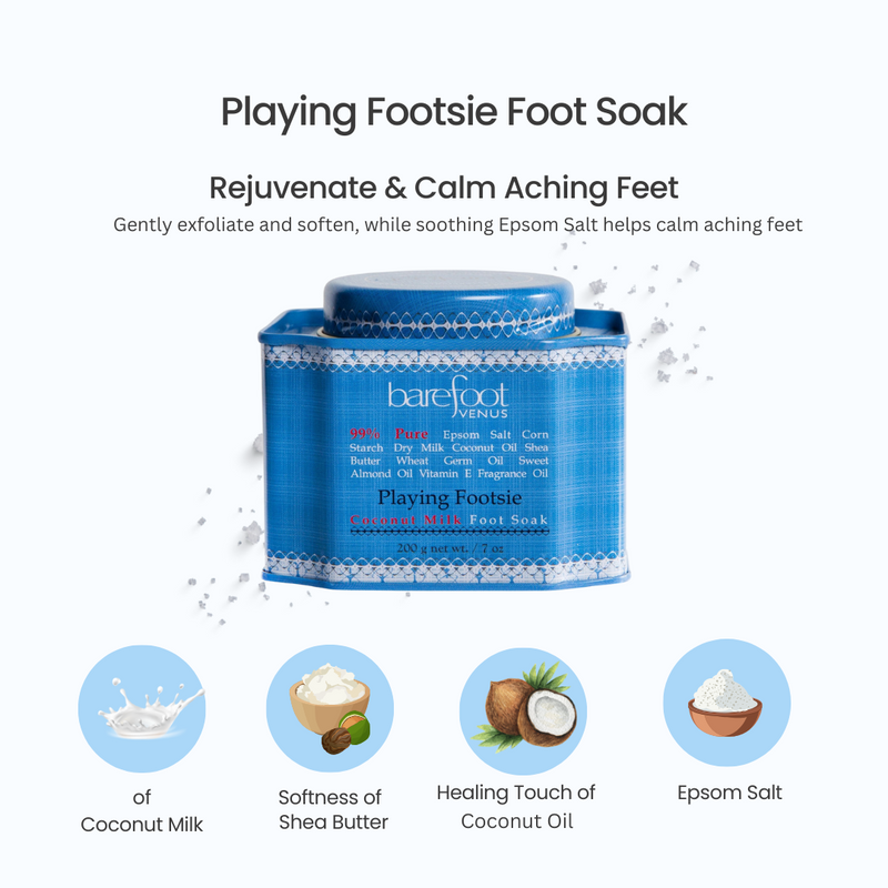 "Barefoot Venus Foot Care Trio Gift Set for Silky Smooth Soles and Rejuvenated Feet: Footsie Soak (7 oz), Foot Balm (4.4 oz), Foot Lotion (4 oz)