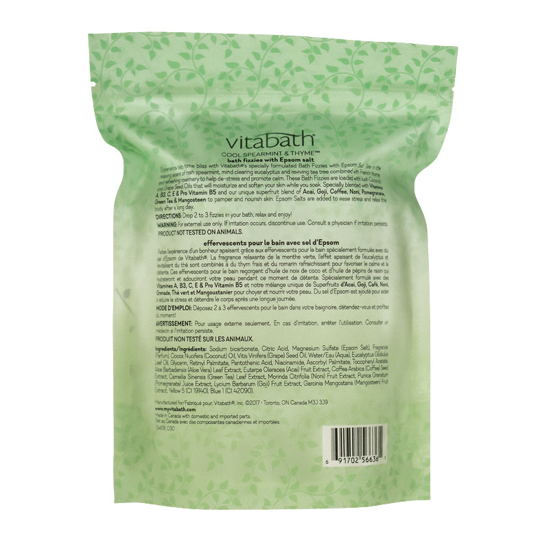 Vitabath Cool spearmint & Thyme Bath Fizzies - 10oz