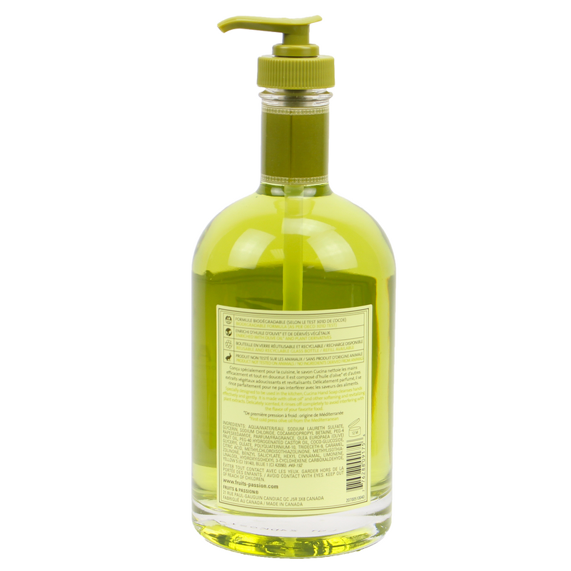 Fruits & Passion Cucina Coriander and Olive Tree Hand Soap 200 ml & 1 Liter Set-Back Description