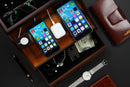Decorebay Pecan Brown Wooden Multi-Device Charging Station and Valet