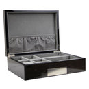 Decorebay Executive Wenge Black Piano Pattern Watch and Cufflink Jewelry Storage Organizer