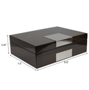 Decorebay Executive Wenge Black Piano Pattern Watch and Cufflink Jewelry Storage Organizer