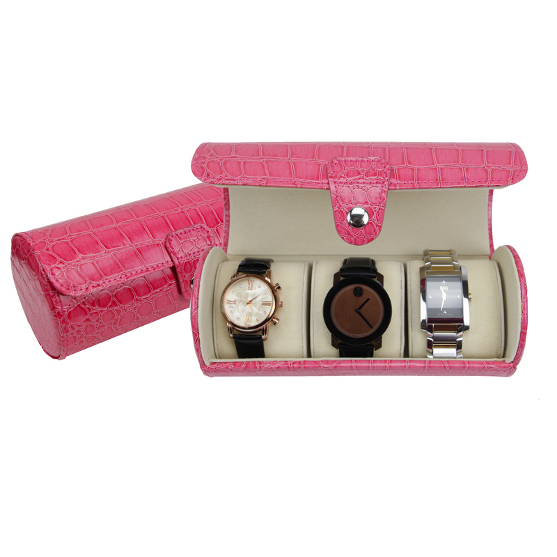 Decorebay PU Leather Roll Style Travel Watch & Cufflink Case