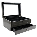 Decorebay Piano Finish Carbon Fiber Pattern 8-Slot Watch and Cufflink Jewelry Storage Organizer (Carbon Knight)