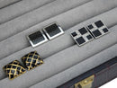 Decorebay Iconic Vegan Crocodile Leather Cufflink, Ring Storage Box and Organizer