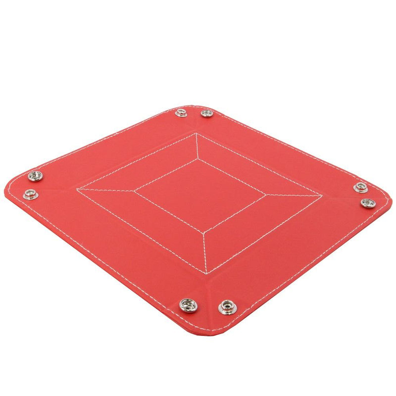 Decorebay Easy Pocket Dump  Foldable Leather Valet Tray (Red)