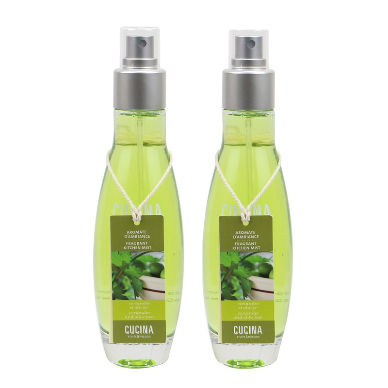 Fruits & Passion Cucina Kitchen Fragrance Mist - Coriander and Olive Tree Pack of 2 