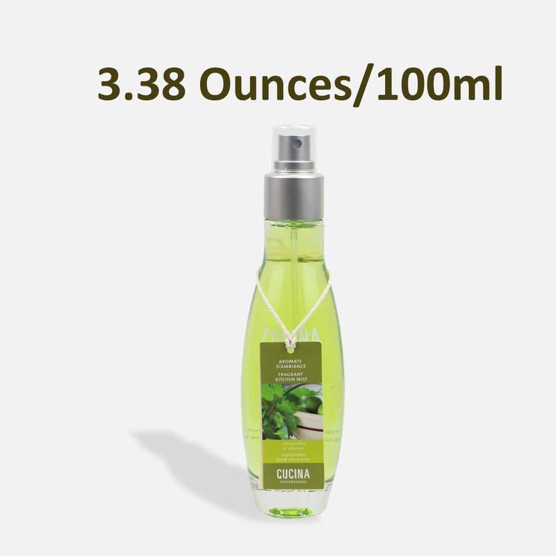 Fruits & Passion Cucina Kitchen Fragrance Mist - Coriander and Olive Tree 100ml bottle