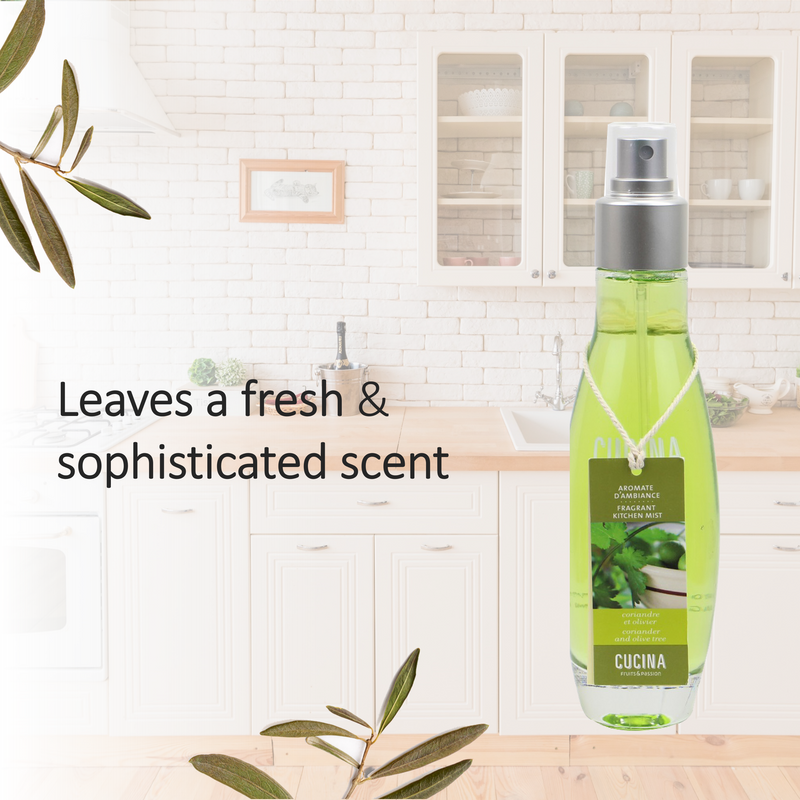 Fruits & Passion Cucina Kitchen Fragrance Mist - Coriander and Olive Tree scent 