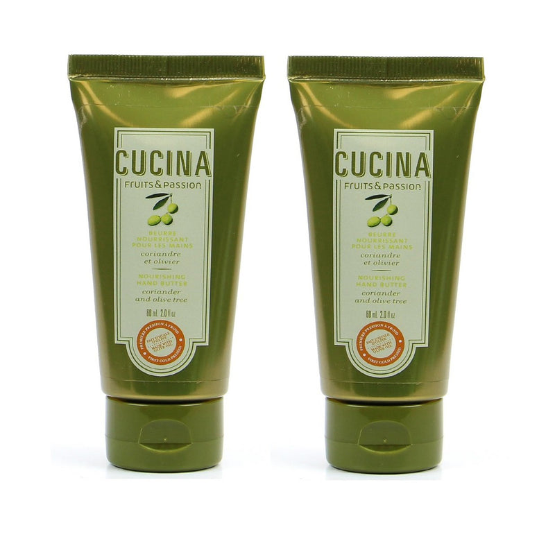 Fruits & Passion Cucina Coriander and Olive Tree Nourishing Hand Butter 2 Ounces - 2 pack