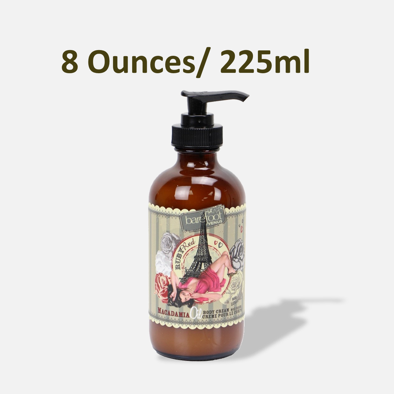 Barefoot Venus Ruby Red Macadamia Oil Body Cream 8 Ounces-225 ml