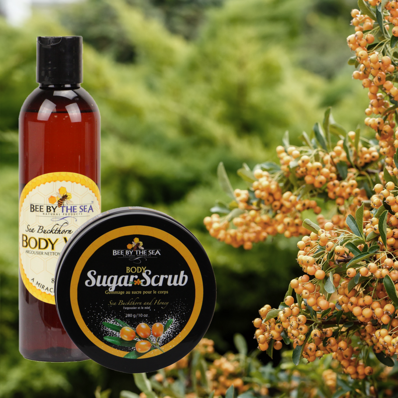Bee By The Sea Buckthorn and Honey Sugar Scrub and Body Wash Set Image