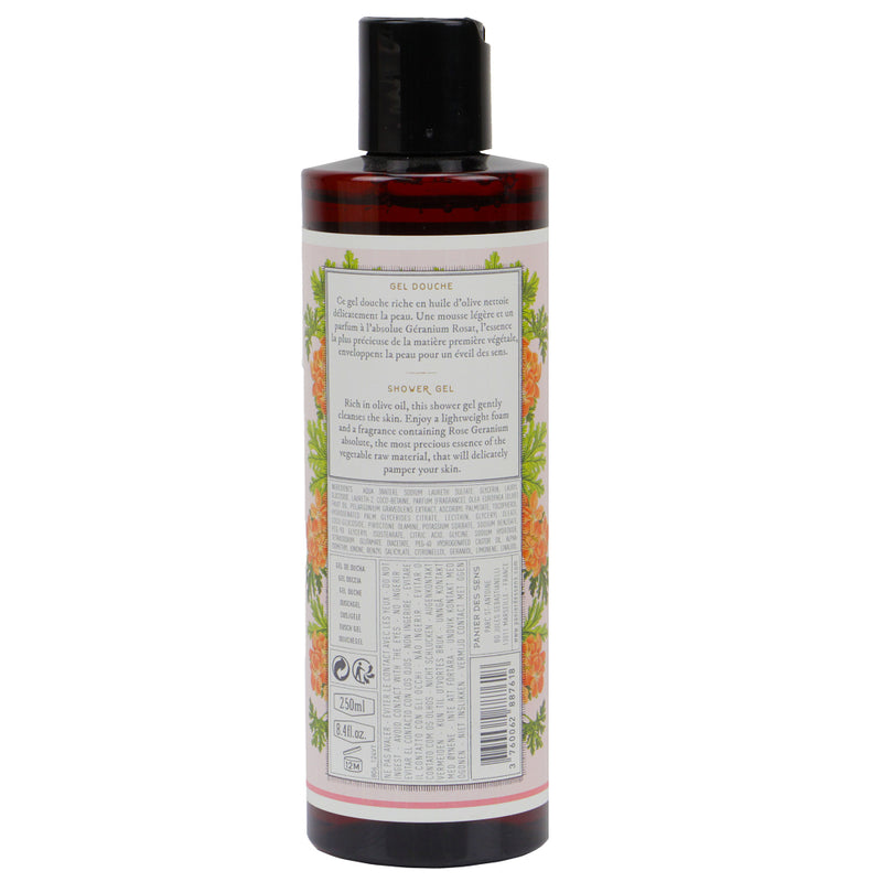 Panier Des Sens Rose Geranium Shower Gel 8.4 Ounces-Back Description