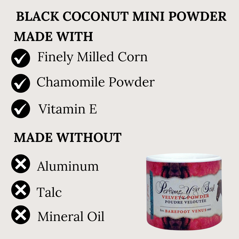 Barefoot Venus Black Coconut Mini Velvety Powder - 7 grams