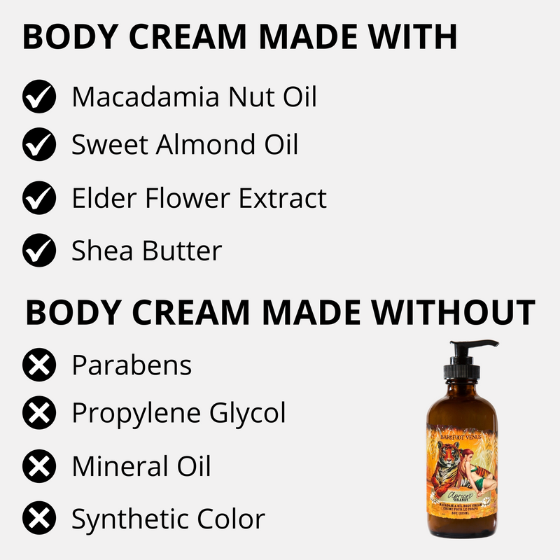 Barefoot Venus Apricot Brandy Macadamia Oil Body Cream 8oz