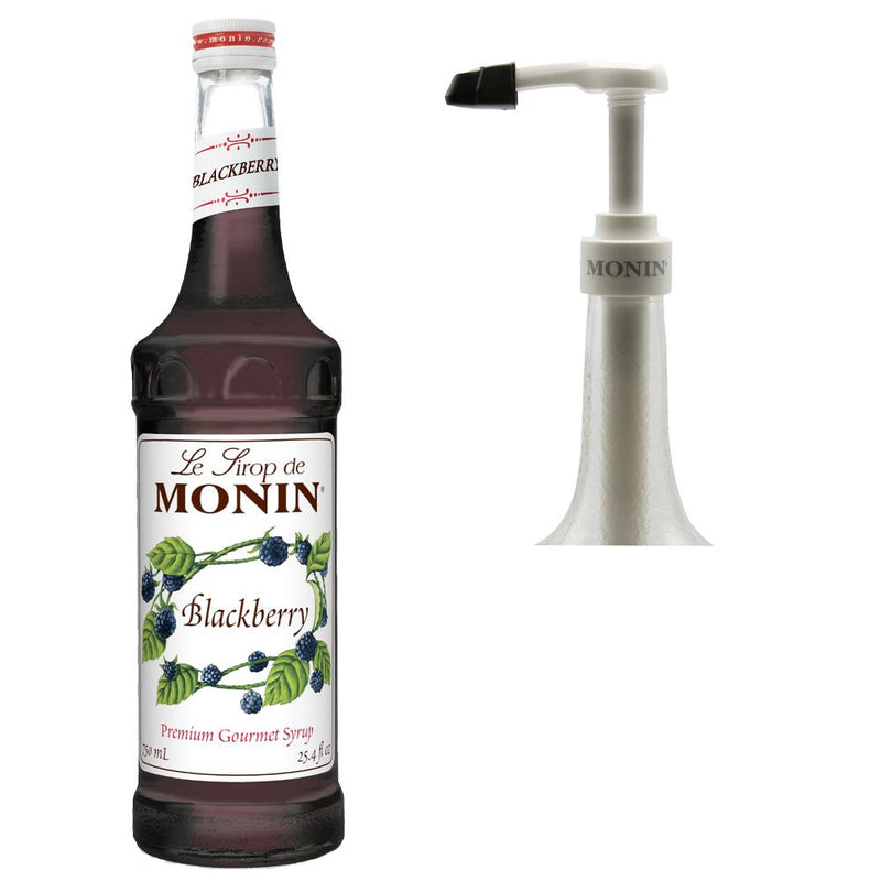 Monin Gluten-Free and Vegan Premium Blackberry Fruit Syrup with Pump 750 ml