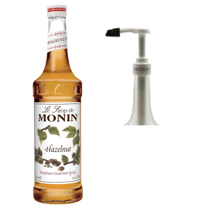 Monin Hazelnut Premium Gourmet Syrup with Pump 750 ml