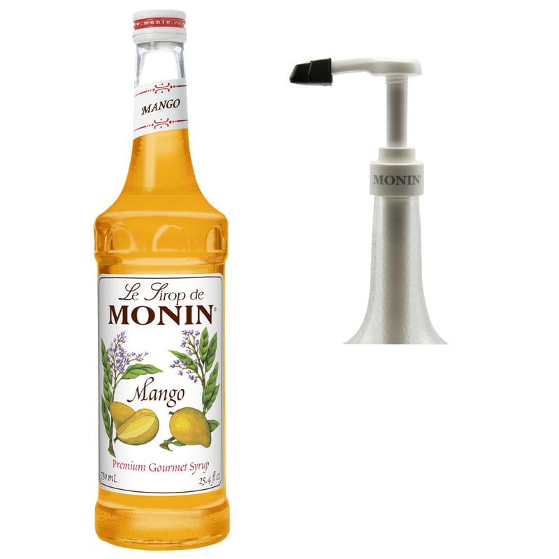 Monin Mango Fruit Flavor Premium Gourmet Syrup with Pump - Gluten-Free and Vegan 